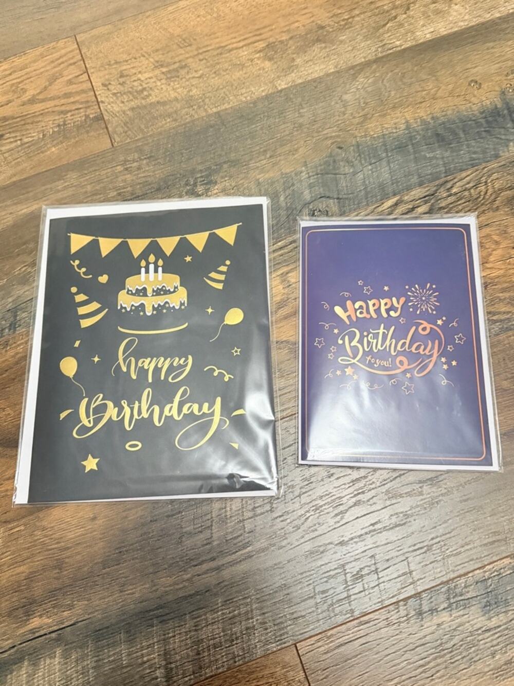 Birthday card musical lighted Blow out candle bundle of two cards